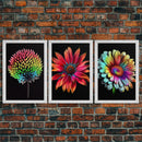 Set of 3 Floral Wall Art | Minimalist floral print | Floral wall art | Canvas signs | Botanical wall art | Flower Art | 3 Piece Wall Art