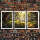 Forest Print, Trees Art, Landscape Wall Art, Canvas Print, Wall Art, 3 Piece Wall Art, Nature Prints, Botanical Wall Art, Family Home Decor