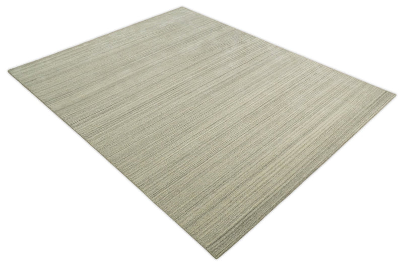 Custom Made Hand Tufted Solid Shaded Brown, Beige and Gray Area Rug