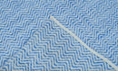 Blue Chevron Geometric Dhurrie Wool Area Rug - Handcrafted Traditional