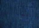 Blue and White Hand Loomed Wool Area Rug - Modern Southwestern Gabbeh by The Rug Decor