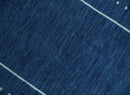 Modern Solid Plane Blue Hand Loomed Southwestern Gabbeh Custom Made wool Area Rug