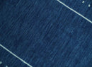 Blue and White Hand Loomed Wool Area Rug - Modern Southwestern Gabbeh by The Rug Decor