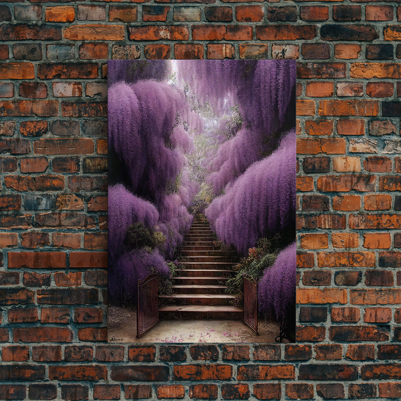 Beautiful Wisteria Garden Walkway Path Wall Art, Fine Art Print, Wall Poster, Wall Print