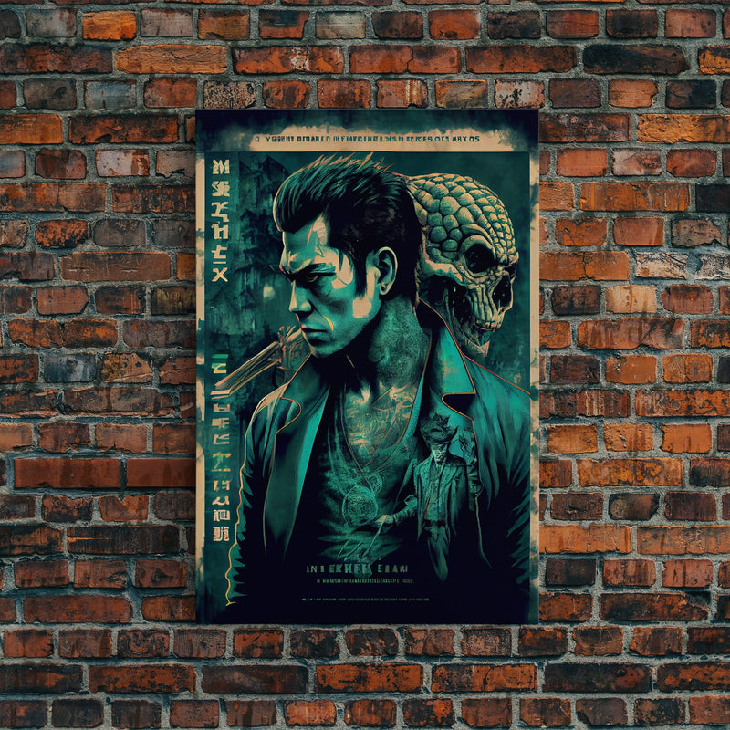 Yakuza vs Aliens, fake movie poster, fictional movie poster, fine art poster print