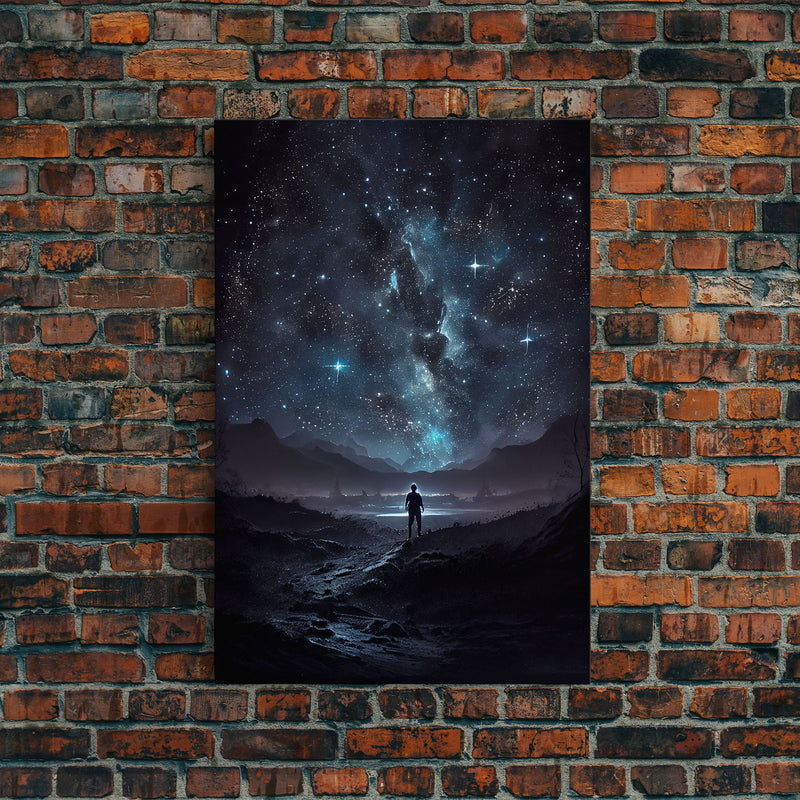 Wishing upon a star, constellation art, framed canvas print, framed wall art