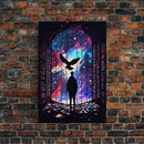 here in my garage, knowledge, retro style library art, framed canvas print