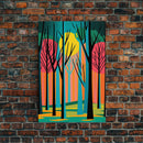 Vintage Style Art, Framed Canvas Prints, Lake and Pine Tree Forest Landscape, Florida Everglades at Sunset,  Pop Art
