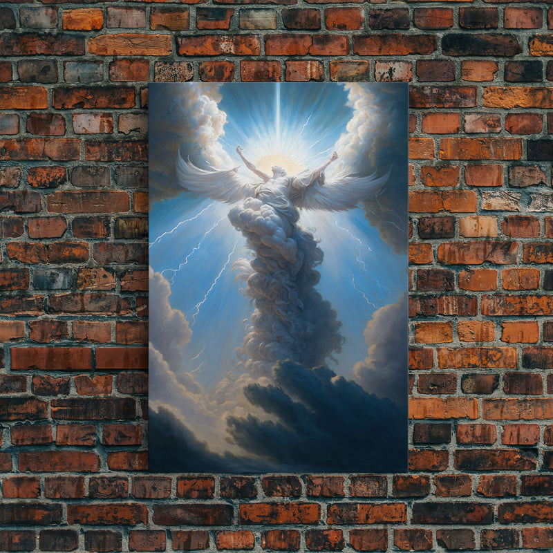 Angel Art, Framed Wall Art, Canvas Print, Angelic Art, Angel Painting, Angel Rising To The Heavens