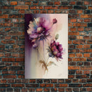 Vintage Style Framed Canvas Art  // Vintage Floral Print // Vintage White Roses Painting // Still Life Botanical Farmhouse print // Flower