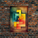 Framed Canvas Print Wall Art Set Color Blocks Abstract Shapes Illustrations Mid Century Modern Wall Art Boho Decor Abstract Wall Art