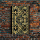 Art Deco Pattern Wall art, Framed Canvas Print, Art Deco, Gold & green art, Framed painting, Black colors, Wonderful art, 1920s Style Art