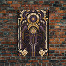 Art Deco Pattern Wall art, Framed Canvas Print, Art Deco, Patterns art, Yellow & purple art, Ornament art, Colorful painting, Light colors