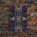 Midcentury Modern Wall art, Framed Canvas Print, Art Deco, Pattern art, Gold & purple art, Ornament art, Canvas wall art, Geometric art