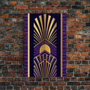 Midcentury Modern Wall art - Framed Canvas Print - Art Deco - Wall art - Purple & gold art - Ornament art - Patterns art - Geometric art