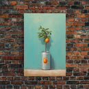 Orange Tree In Can Wall Decor, Fruit Wall Art, Kitchen Wall Art, Minimalist Wall Art, Wall Decor, Canvas Print, Wall Art, Framed Canvas Art