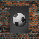 Soccer Ball Wall Art, Sports Wall Decor, Black And White Art, Minimalist Print, Wall Decor, Canvas Art, Wall Art, Framed Canvas Wall Art