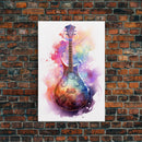 Lute Art, Stringed Instrument Print, Framed Canvas Art, Fantasy Decor, Art / Gift For The Bard Player