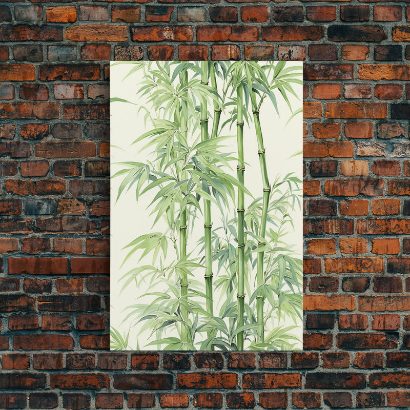 Wabi Sabi Bamboo Wall Art Print, Zen Decor, Zen Wall Art, Botanical Print, Bamboo Painting, Meditation Decor, Bamboo Decor, Framed Canvas