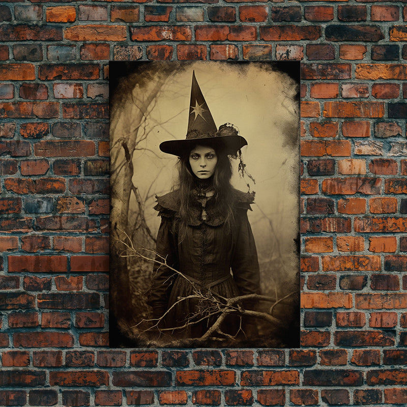 Witch Art Print, Occult Art, Scary Wall Art, Goth Wall Art, Spooky Art, Canvas Print, Wall Art, Vertical Print, Home Decor, Wall Decor