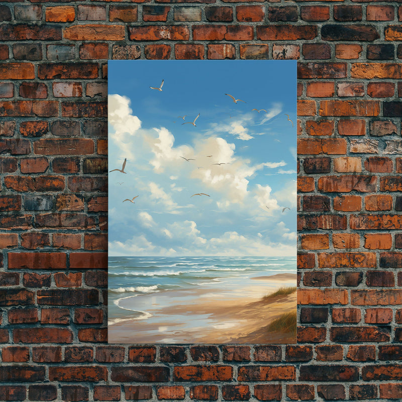 Beach Wall Print, Ocean Wall Art, Seashore, Seascape Art, Canvas Print, Wall Art, Vertical Art, Gifts For Grandma, Bedroom Prints