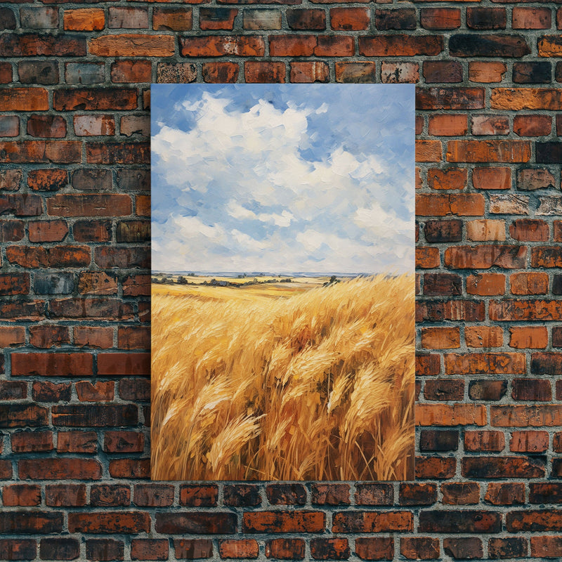 Wheat Feld Wall Art. Farm Wall Print, Landscape Art, Canvas Print, Wall Art, Vertical Art, Gift For Friend, Farmhouse Wall Decor, RV Decor