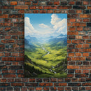 Mountains Wall Art, Valley Art, River Wall Print, Canvas Print, Wall Art, Vertical Art, Realtor Thank You, Home Wall Decor, Dorm Room Art