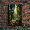Forest Wall Print, Trees Art Print, Sunset Canvas Print, Wall Art, Vertical Art, Landscape Print, Gift For Boss, College Dorm Decor