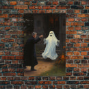 The Scared Ghost, Macabre Halloween Decor, Halloween Poster / Canvas Print, Framed Wall Art, Dark Academia Goth Art