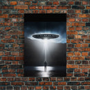 The Encounter, Framed Canvas Print, Scifi Canvas Art, UFO Photography