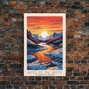 Gates of the Arctic National Park Travel Poster Art, Canvas Print Wall Art, Alaska Travel Art, Midcentury Modern Travel Decor, MCM Wall Art