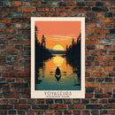 Voyageurs National Park, Minnesota Travel Art, National Park Print, Minimalist Travel Art, Midcentury Modern Retro Style Landscape