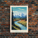 Wrangell St. Elias National Park,  Alaska Travel Art, National Park Print, Minimalist Travel Art, Midcentury Modern Retro Style Landscape