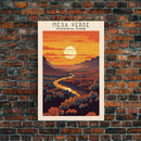 Mesa Verde National Park Colorado Travel Art, National Park Print, Minimalist Travel Art, Midcentury Modern Style Landscape Painting
