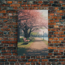 Nature Wall Art, Park Wall Print, Cherry Blossoms, Canvas Print, Wall Hanging, Portrait Art, Bookshelf Decor, Appreciation Gift, Office Art