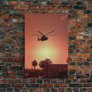 Helicopter, Chopper, Aviation Art, Helicopter Gifts, Canvas Print, Wall Hanging, Portrait Art, House Wall Art, Family Room Art, RV Decor