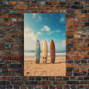 Surf Board Art, Framed Canvas Print, Surf Decor, Surf Art, Surfboard Wall Art, Surf Wall Art, Surf Poster, Surf Board Decor, Beach House Art