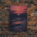 Ocean Art, Seascape Wall Art, Sunset, Waves Art, Canvas Print, Wall Hanging, Portrait Art, College Dorm Decor, Living Room Prints, RV Art