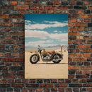 Motorcycle Wall Art, Man Cave Wall Art, Canvas Print, Wall Hanging, Portrait Art, Gift For Friend, Tiny House Decor, Home Decor Prints
