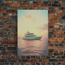 Yacht, Nautical Wall Decor, Canvas Print, Wall Hanging, Portrait Art, Ocean Wall Art, Coastal Wall Art, College Dorm Decor, Office Prints