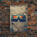 Retro Sunglasses, Retro Art, Minimalist Wall Art, Canvas Print, Wall Hanging, Portrait Art, Office Wall Decor, Living Room Prints, RV Decor