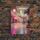 Photo Of A 1980s Mall, Framed Canvas Print, Liminal Spaces, Vaporwave Aesthetic Wall Art, Game Room Decor