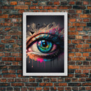 Vibrant Graffiti Style Eye Wall Art Canvas Print - Street Art Inspired Graphic Illustration Artwork
