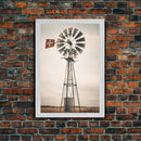 Rustic Farmhouse Home Decor, Windmill Photography Photo Print Art, Rustic Industrial Farmhouse Wall Art Picture, Country Landscape Picture