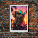 Shih Tzu Dog Wall Print, Dog Wall Art, Dog With Shades, Animal Art, Funny Wall Art, Framed Wall Art, Framed Canvas, Wall Print, Wall Canvas