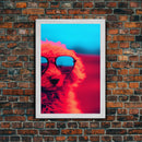 Red Poodle In Sunglasses Wall Print, Abstract Art, Dog Portrait, Dog Art Print, Framed Wall Art, Framed Canvas, Wall Print, Wall Canvas