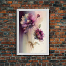 Vintage Style Framed Canvas Art  // Vintage Floral Print // Vintage White Roses Painting // Still Life Botanical Farmhouse print // Flower