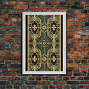 Art Deco Pattern Wall art, Framed Canvas Print, Art Deco, Gold & green art, Framed painting, Black colors, Wonderful art, 1920s Style Art