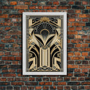 Art Deco Pattern Wall art, Framed Canvas Print, Art Deco, Gold & black art, Geometric art, Office wall art, Abstract art, Original painting