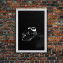 Cowboy Hat Print, Western Wall Art, Black And White, Texas Art, Minimalist Art, Wall Decor, Canvas Art, Wall Art, Framed Canvas Wall Decor